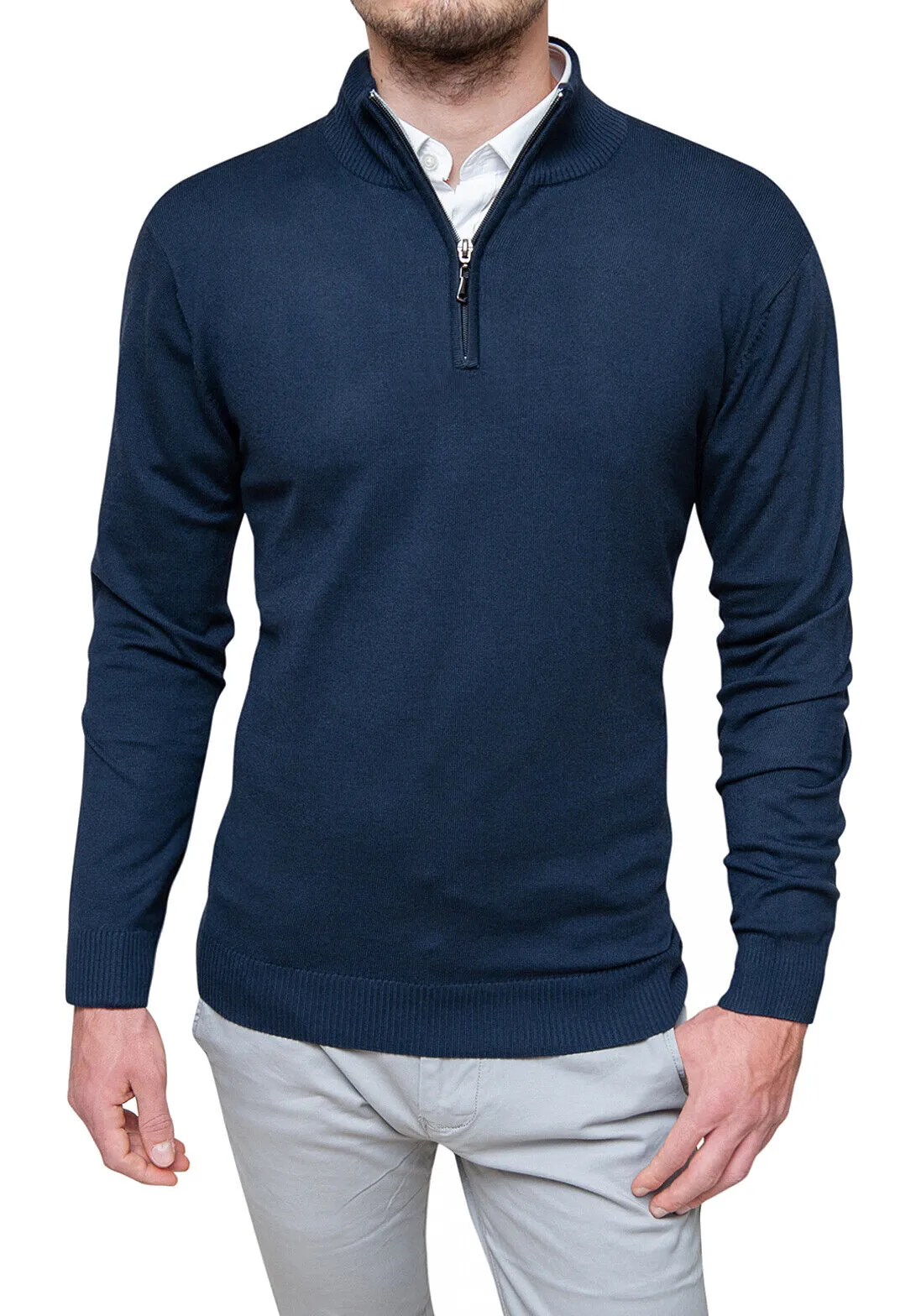 Maglione pullover uomo Diamond invernale blu cardigan golfino da S a 3XL