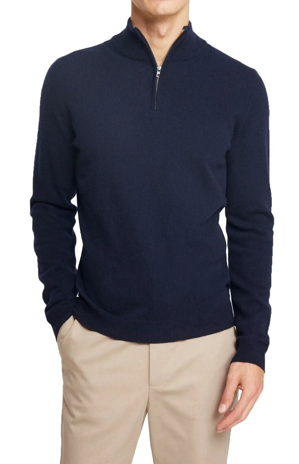 Maglione pullover uomo Diamond invernale casual blu scuro golf cardigan con zip