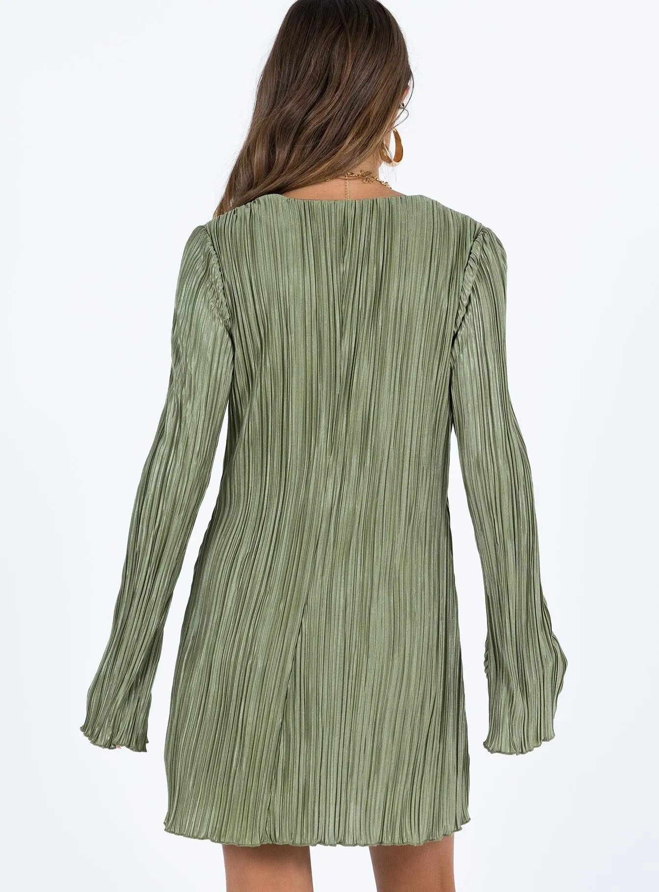 Malop Long Sleeve Mini Dress Sage