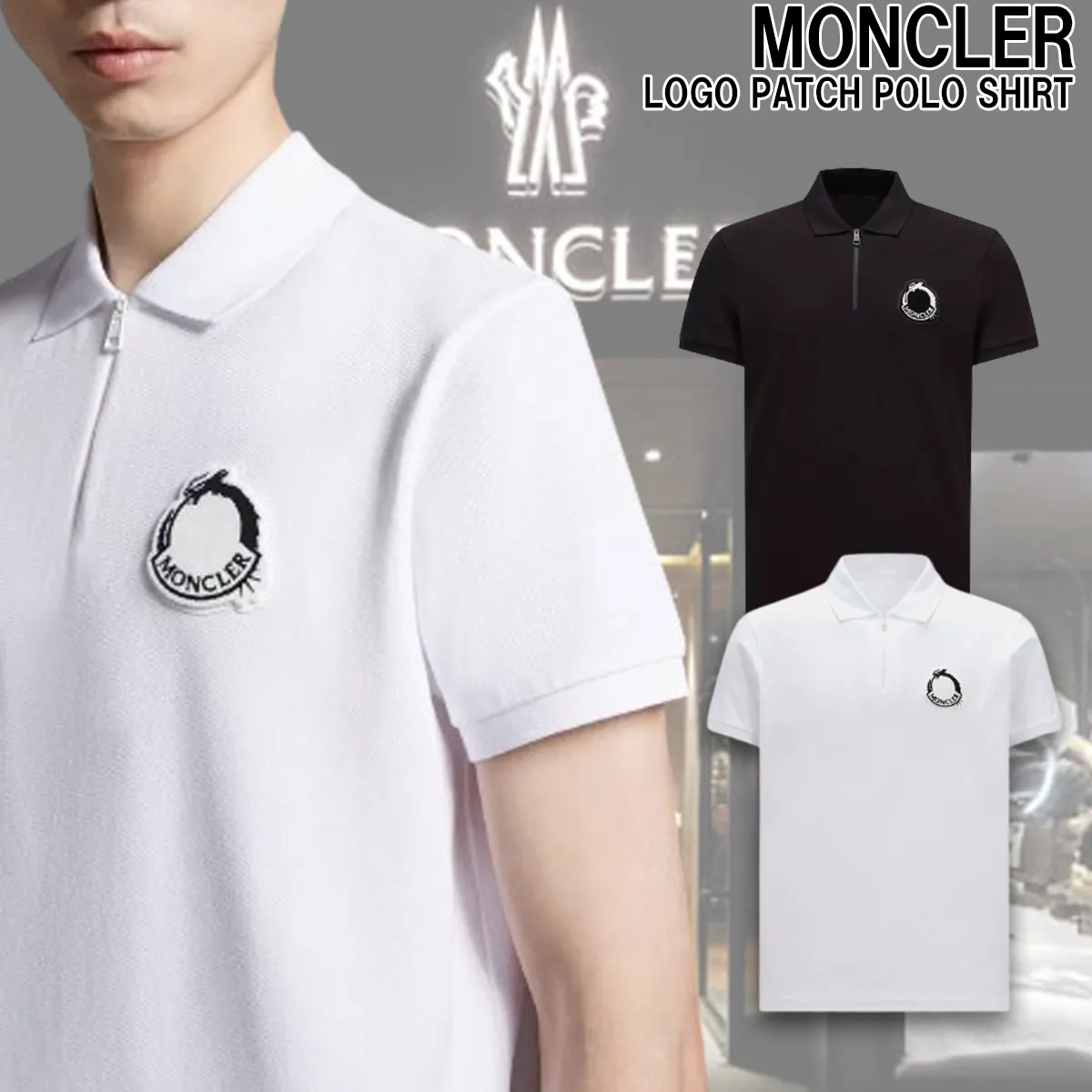 MONCLER  |Blended Fabrics Plain Cotton Short Sleeves Logo