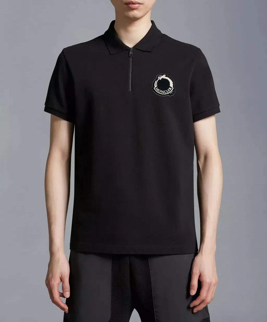 MONCLER  |Blended Fabrics Plain Cotton Short Sleeves Logo