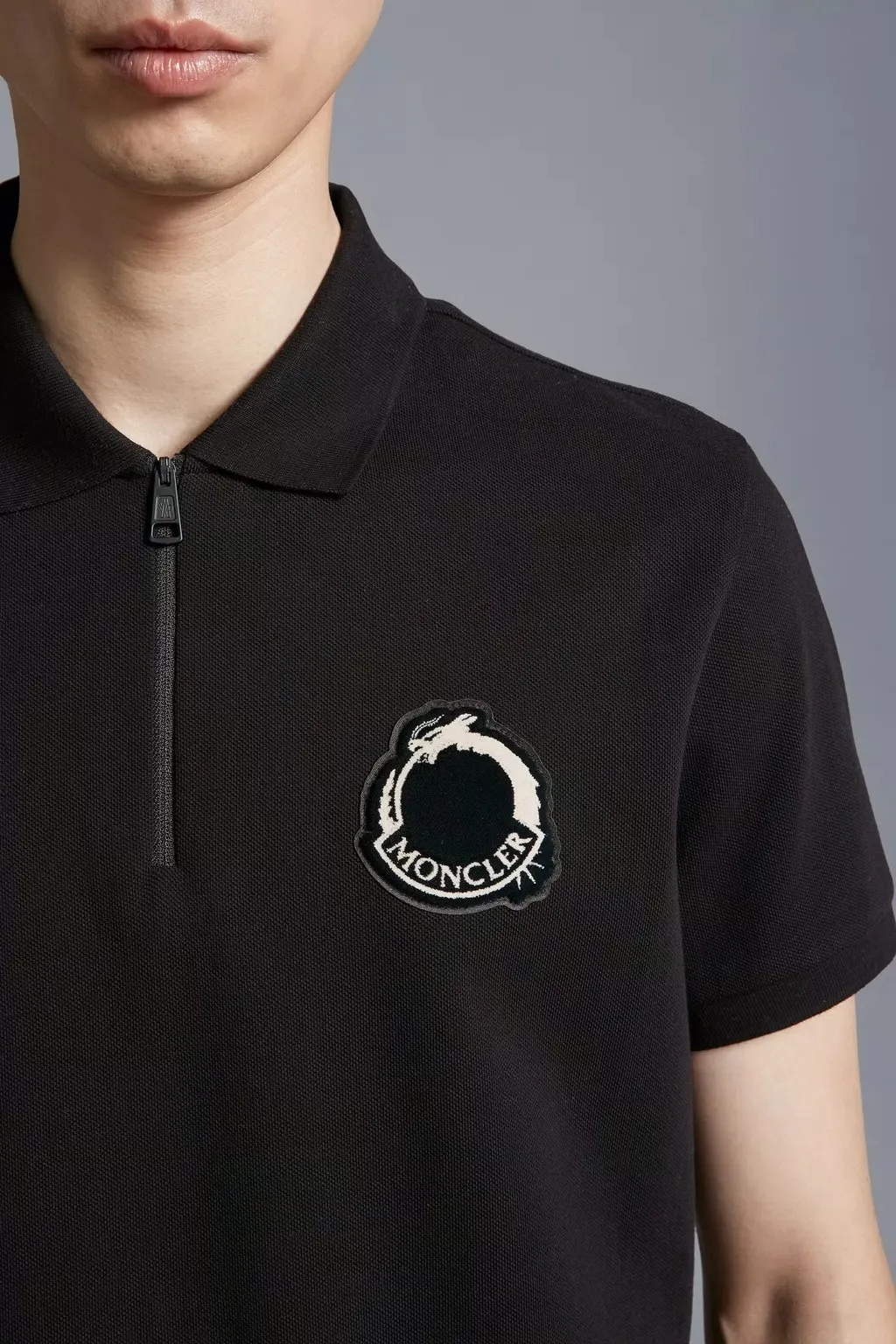 MONCLER  |Blended Fabrics Plain Cotton Short Sleeves Logo