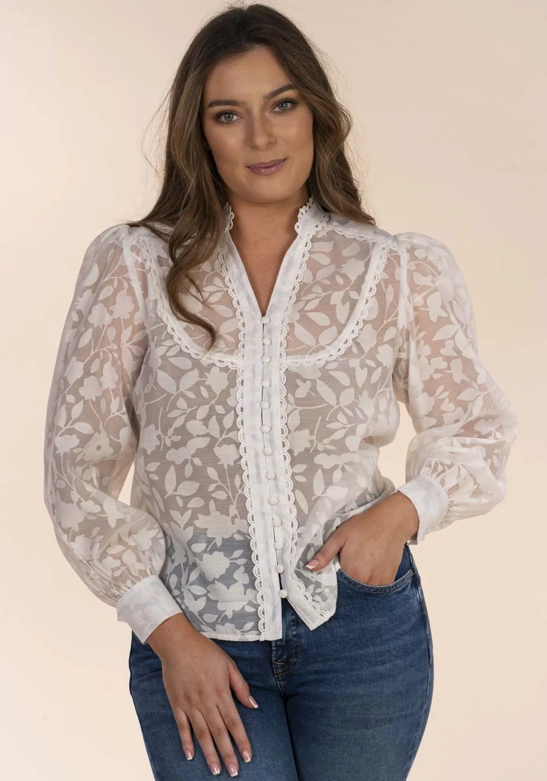 Panel Blouse - White