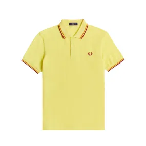 PIQUET POLO SHIRT WITH CONTRASTING INSERTS Man Limelt Gold Clare