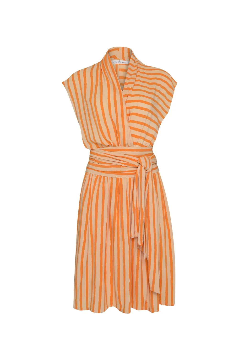 POINT SHORT DRESS ORANGE FILM STRIPE