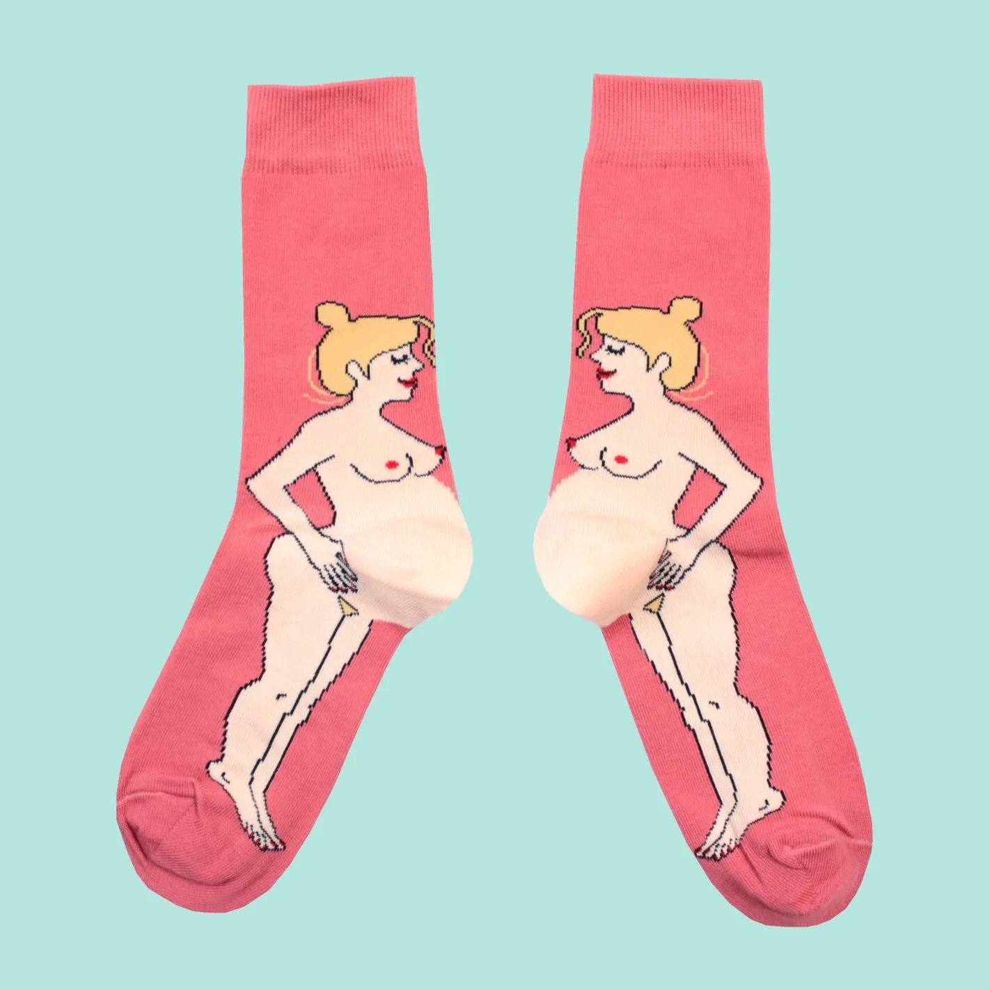 PREGNANT BLONDE SOCKS