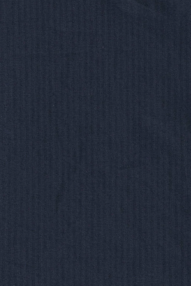 PYJAMA NAVY with blue piping 100% COTTON Herringbone-light fabric-dyed