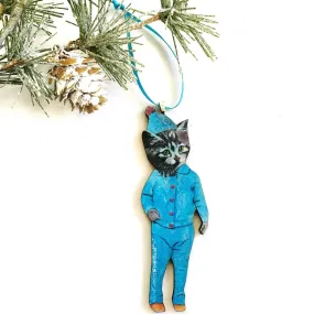 Retro Cat in Pajamas Ornament