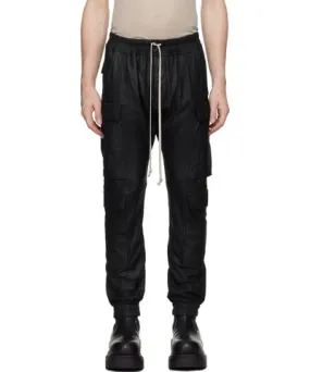 Rick Owens Black Porterville Mastodon Megacargo Leather Pants