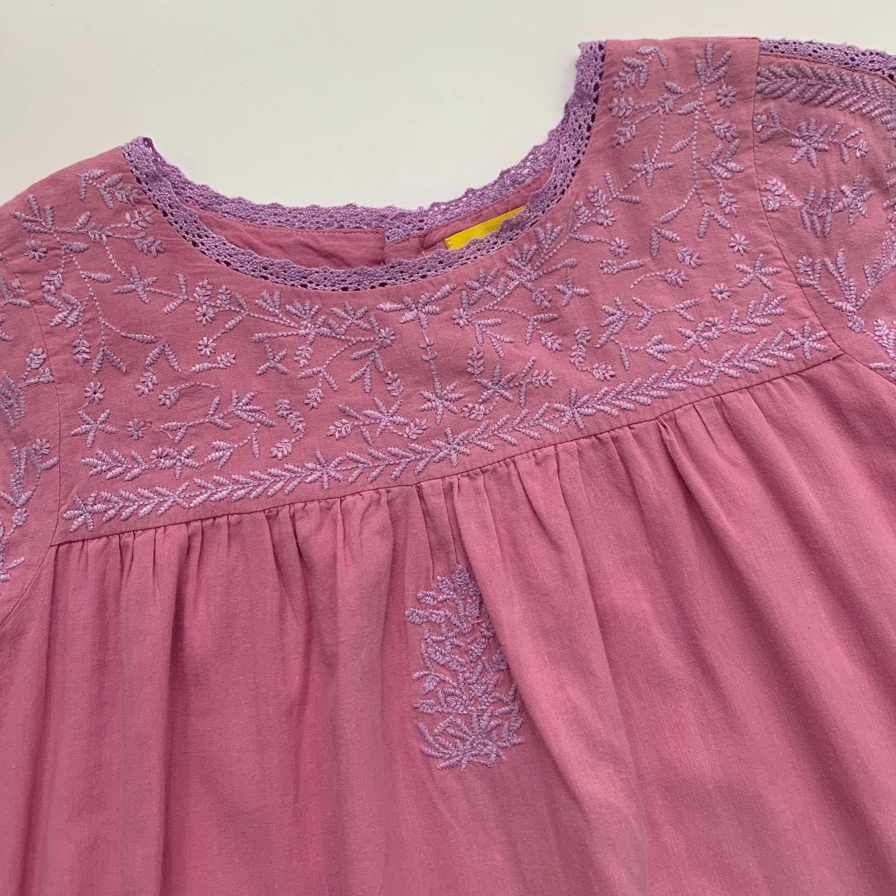 Roller Rabbit Pink Cotton Peasant Dress With Embroidery: 8 Years