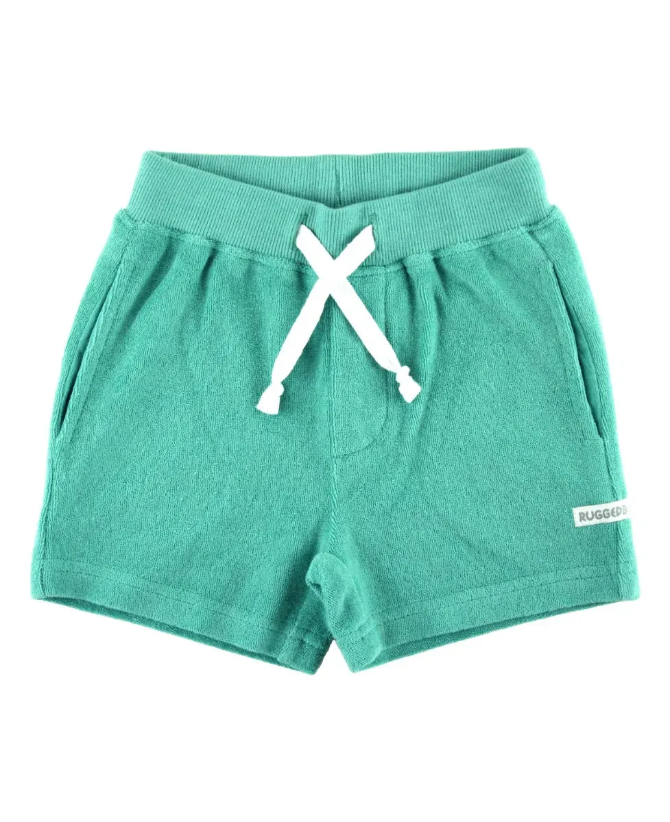 Ruffle Butts / Teal Terry Knit Shorts