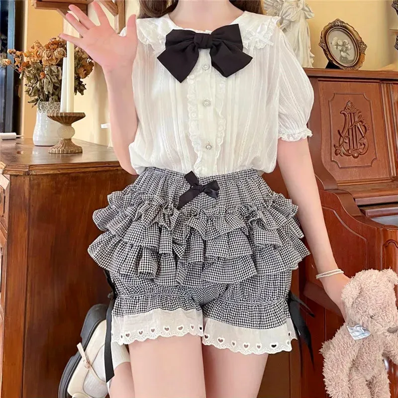 Ruffled Gingham Lolita Bloomer Shorts