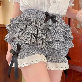 Ruffled Gingham Lolita Bloomer Shorts