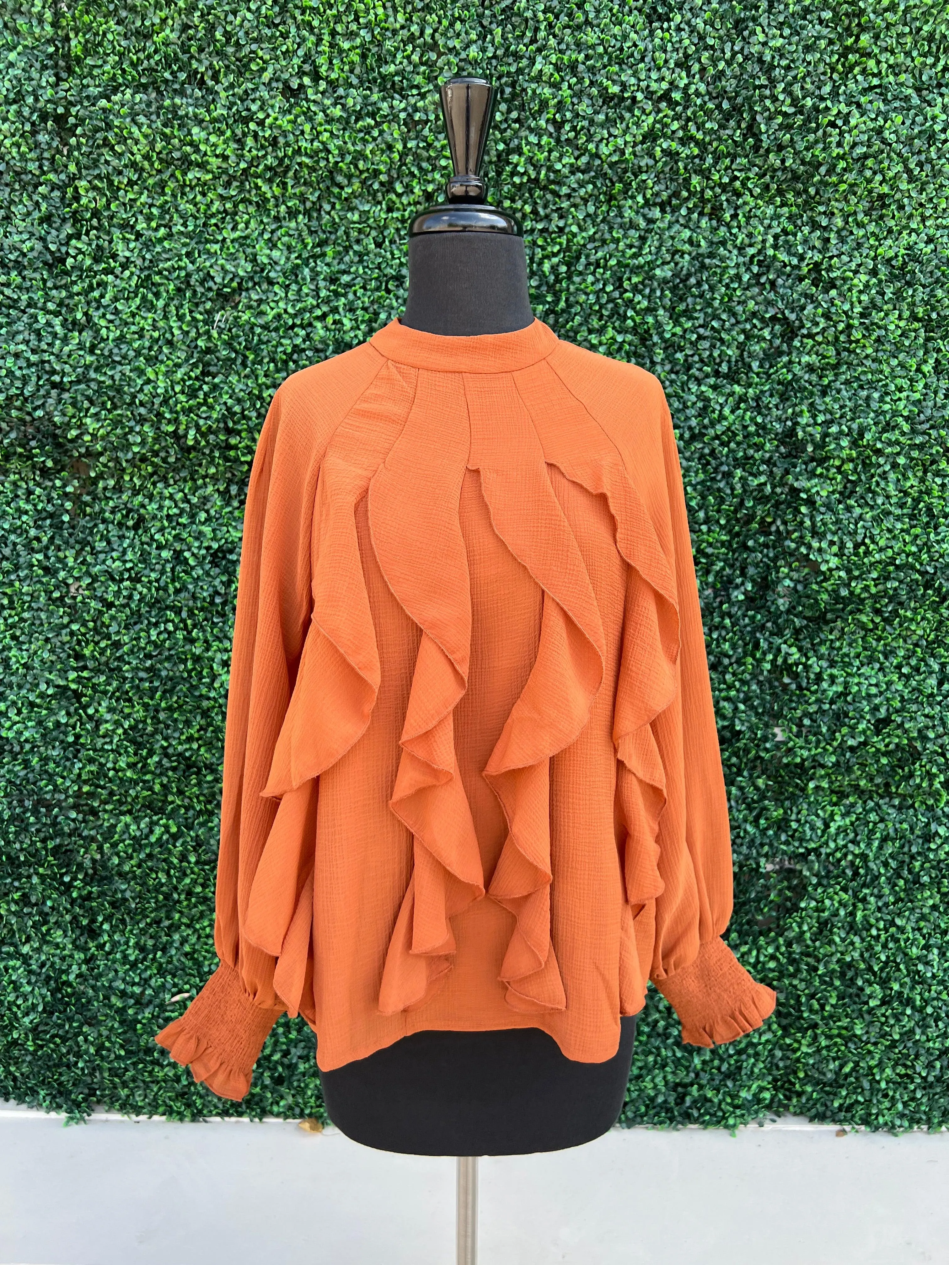 Rust Ruffles Blouse