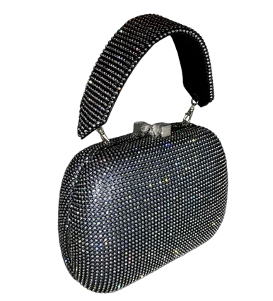 Serpui Lolita Bag, Black Crystal Mesh