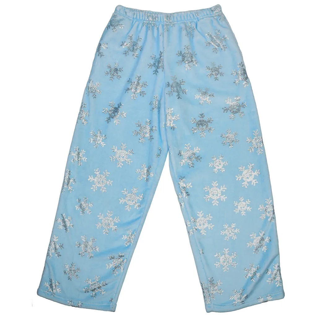 Shimmering Snowflakes Plush Pants- Girls