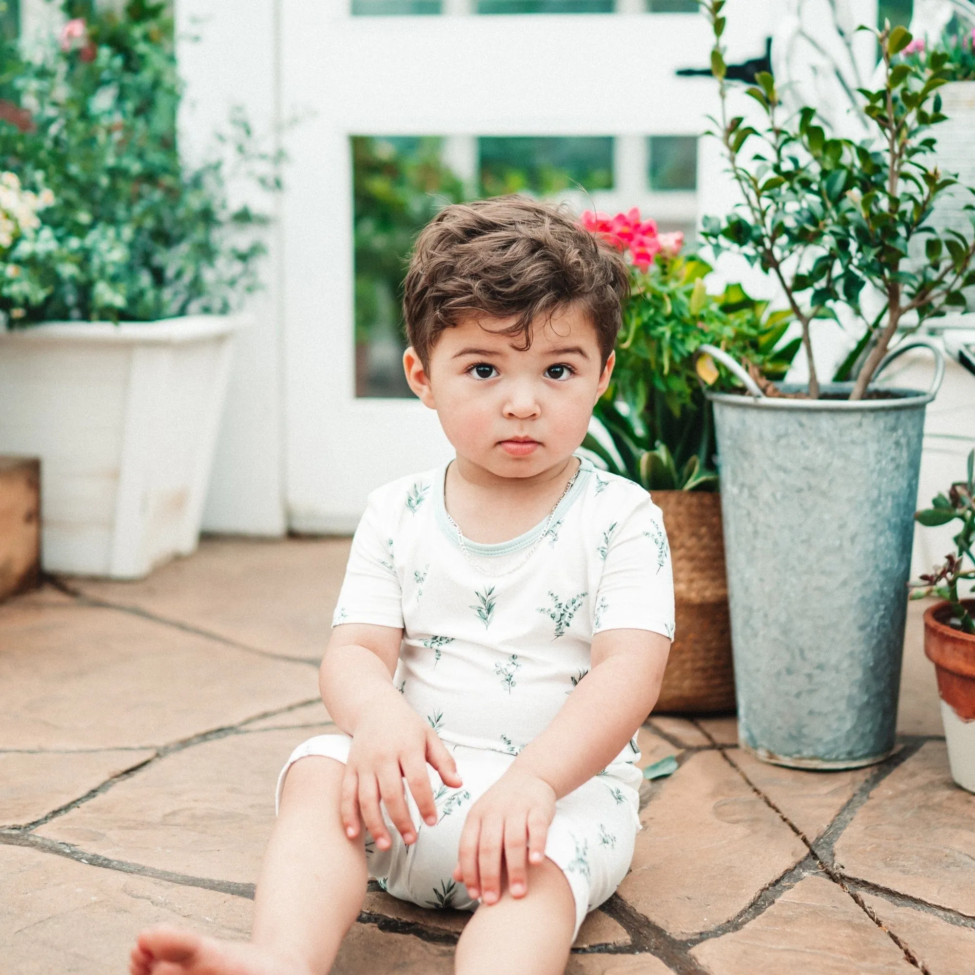 Short Sleeve Pajamas in Eucalyptus