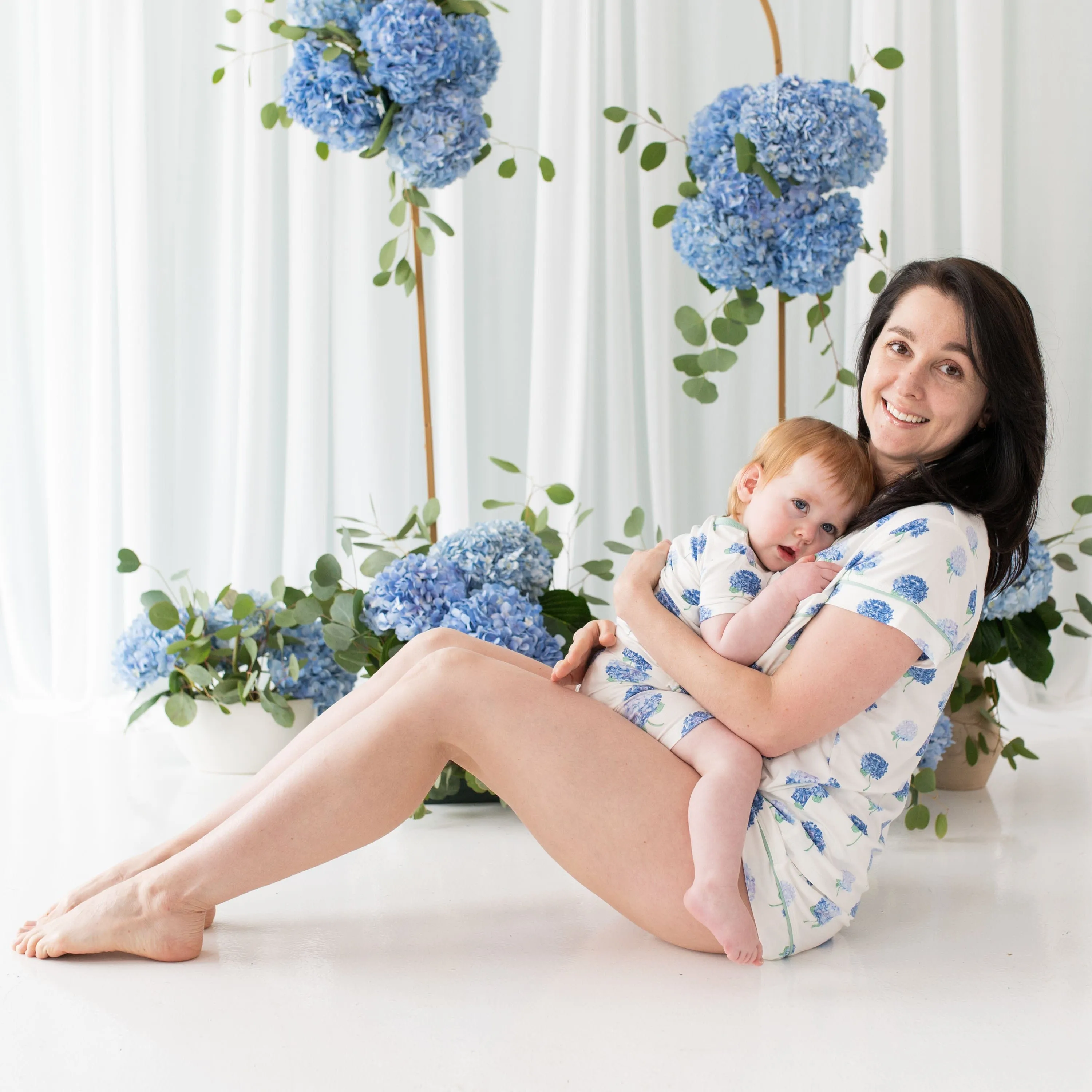 Short Sleeve Pajamas in Hydrangea