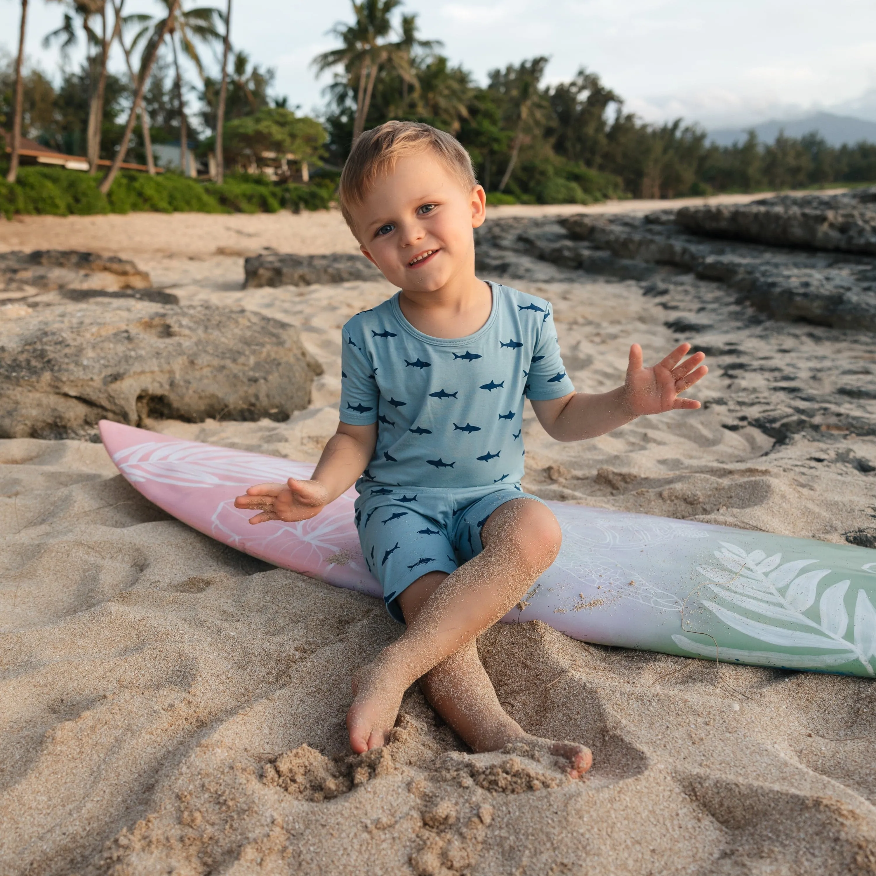 Short Sleeve Pajamas in Shark