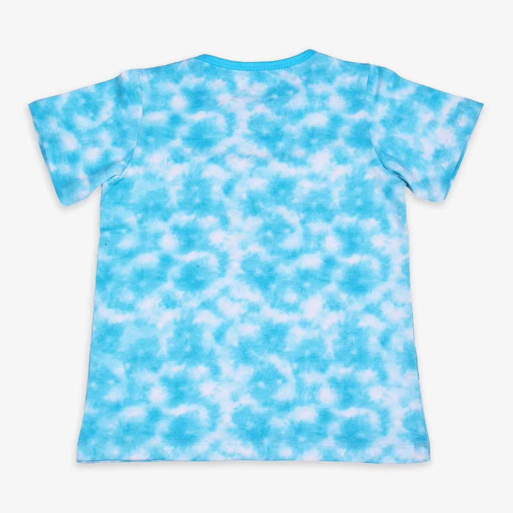 Short Sleeve Top & Shorts Set - Tie-Dye Blue - 2 - 4 years