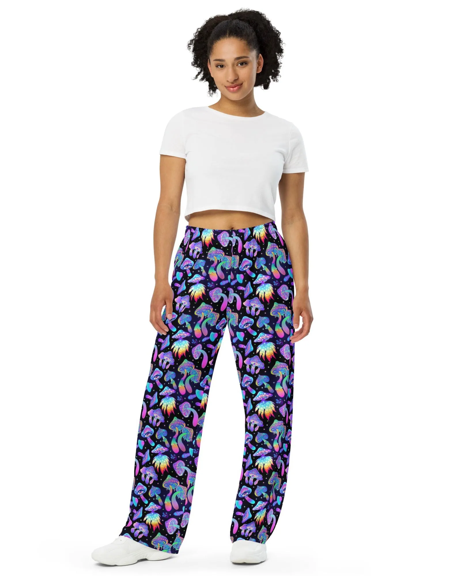 Shroomin Black Wide Leg Pants