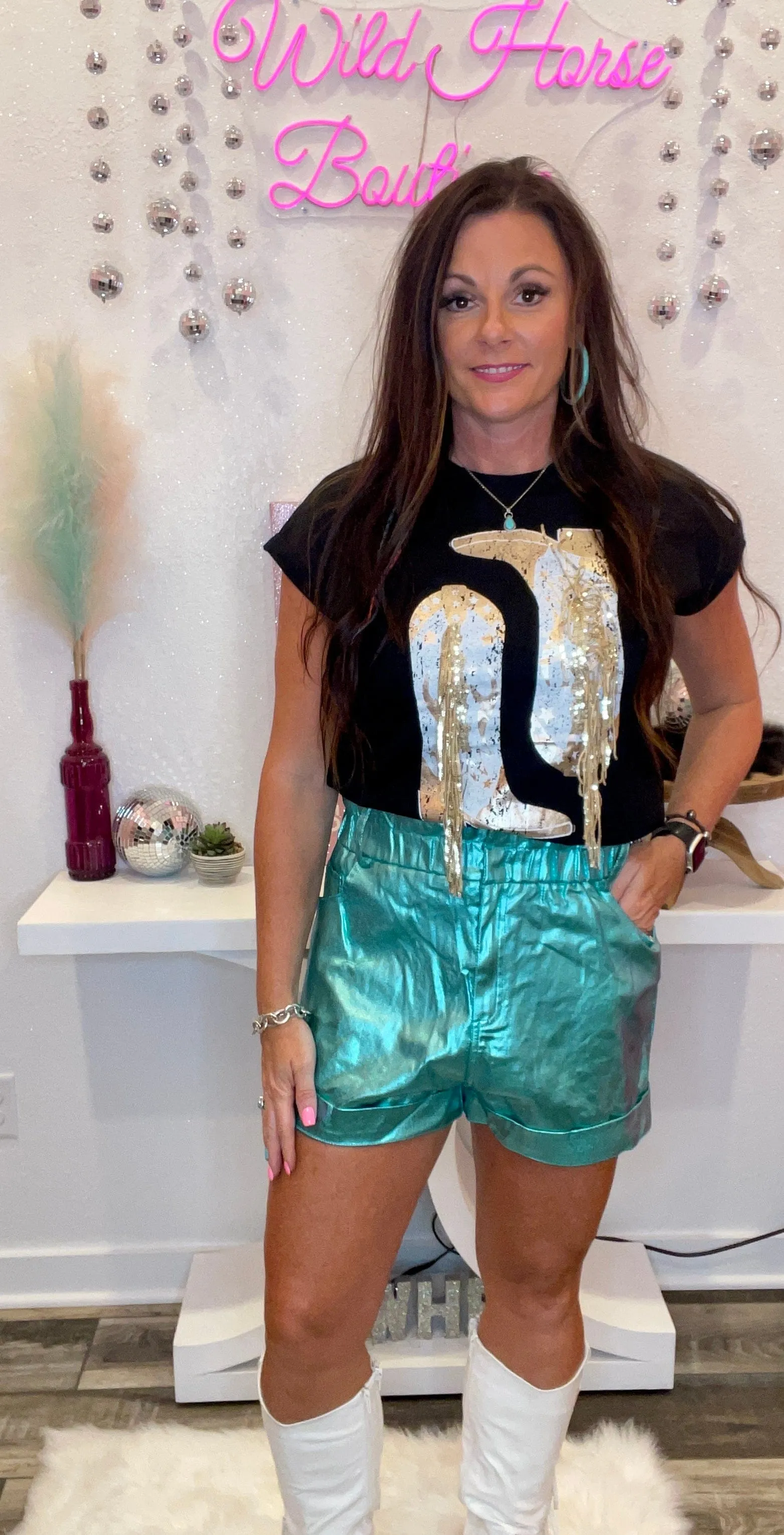 The Metallic Barbie Shorts