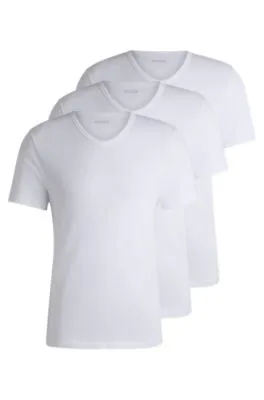 Three-pack of V-neck T-shirts in cotton jersey