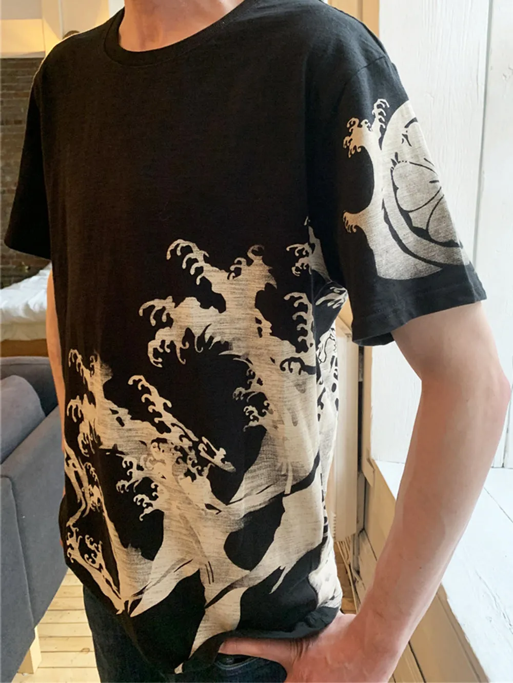 Tiger & Dragon embroidery T-Shirt (Black)