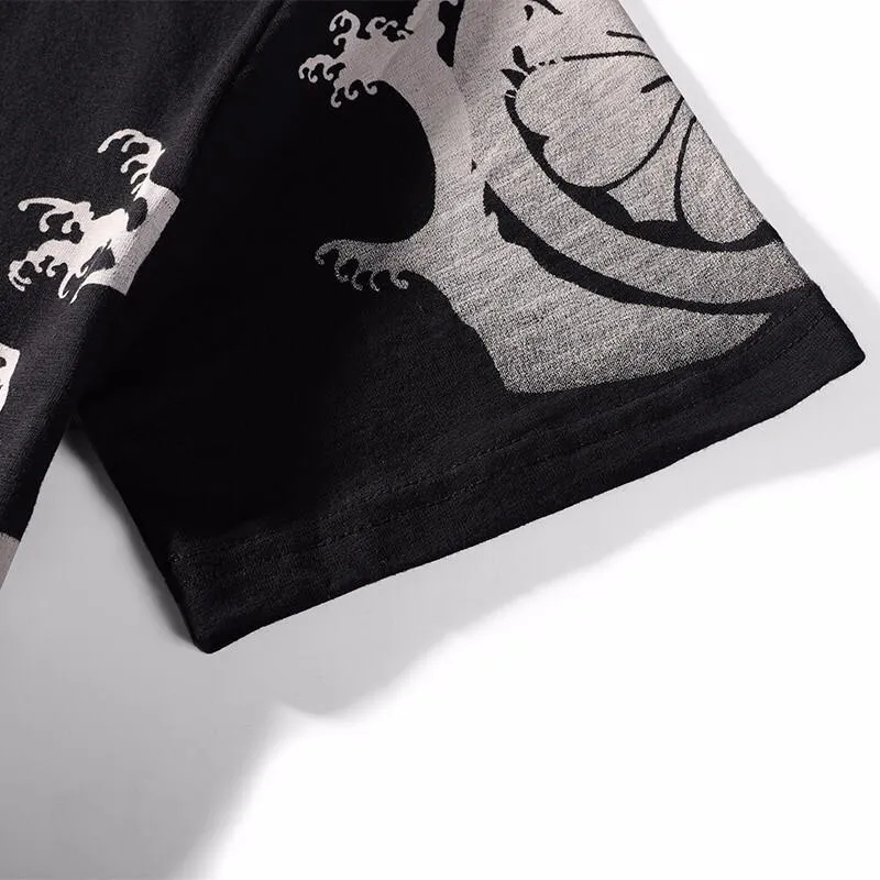 Tiger & Dragon embroidery T-Shirt (Black)