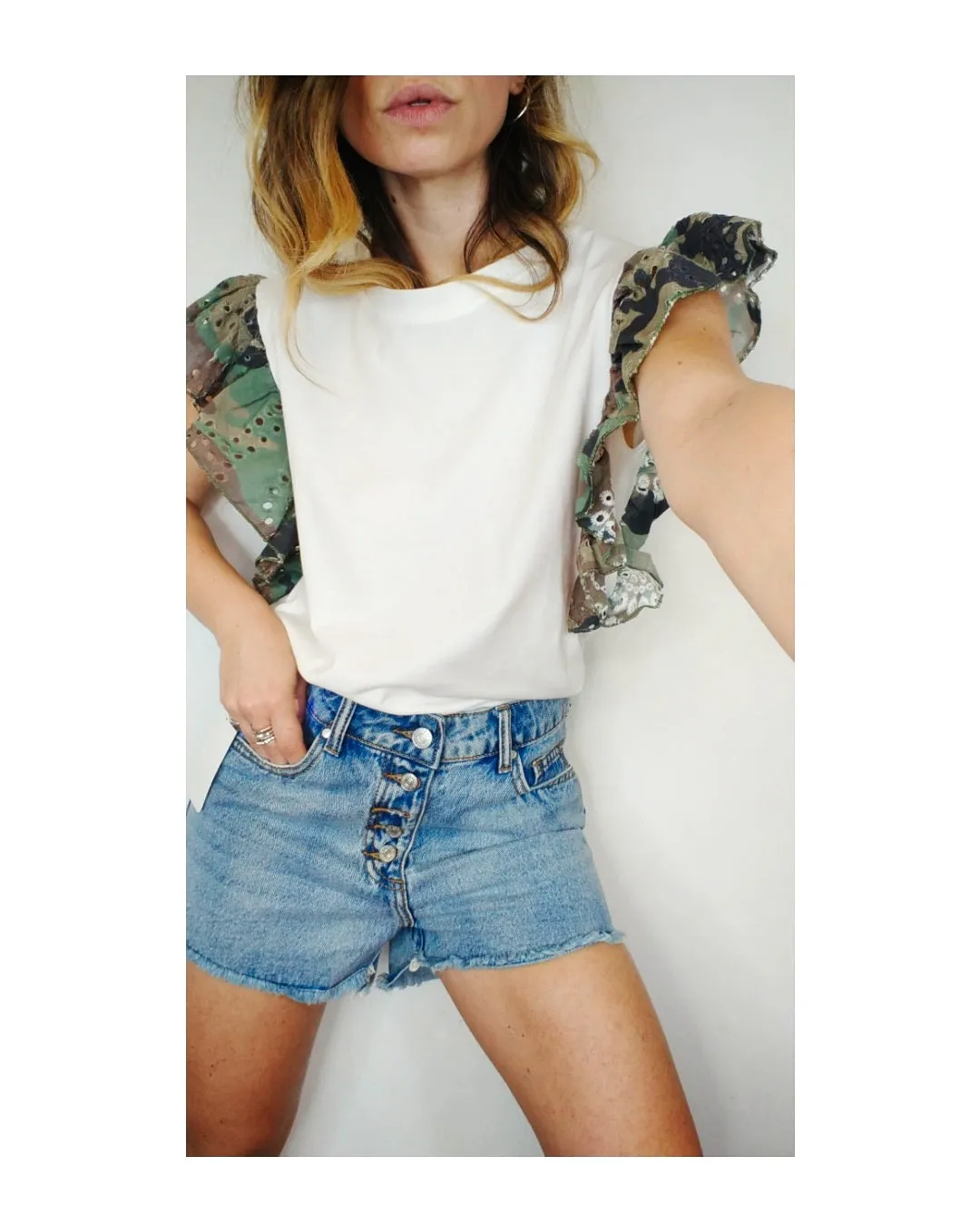 Tshirt pizzo voilant, MILITARE!