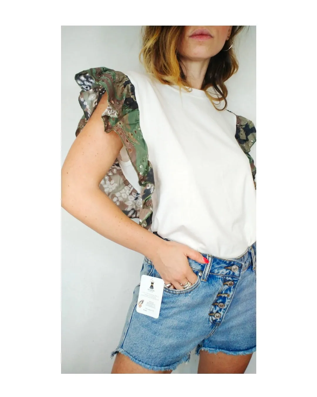 Tshirt pizzo voilant, MILITARE!