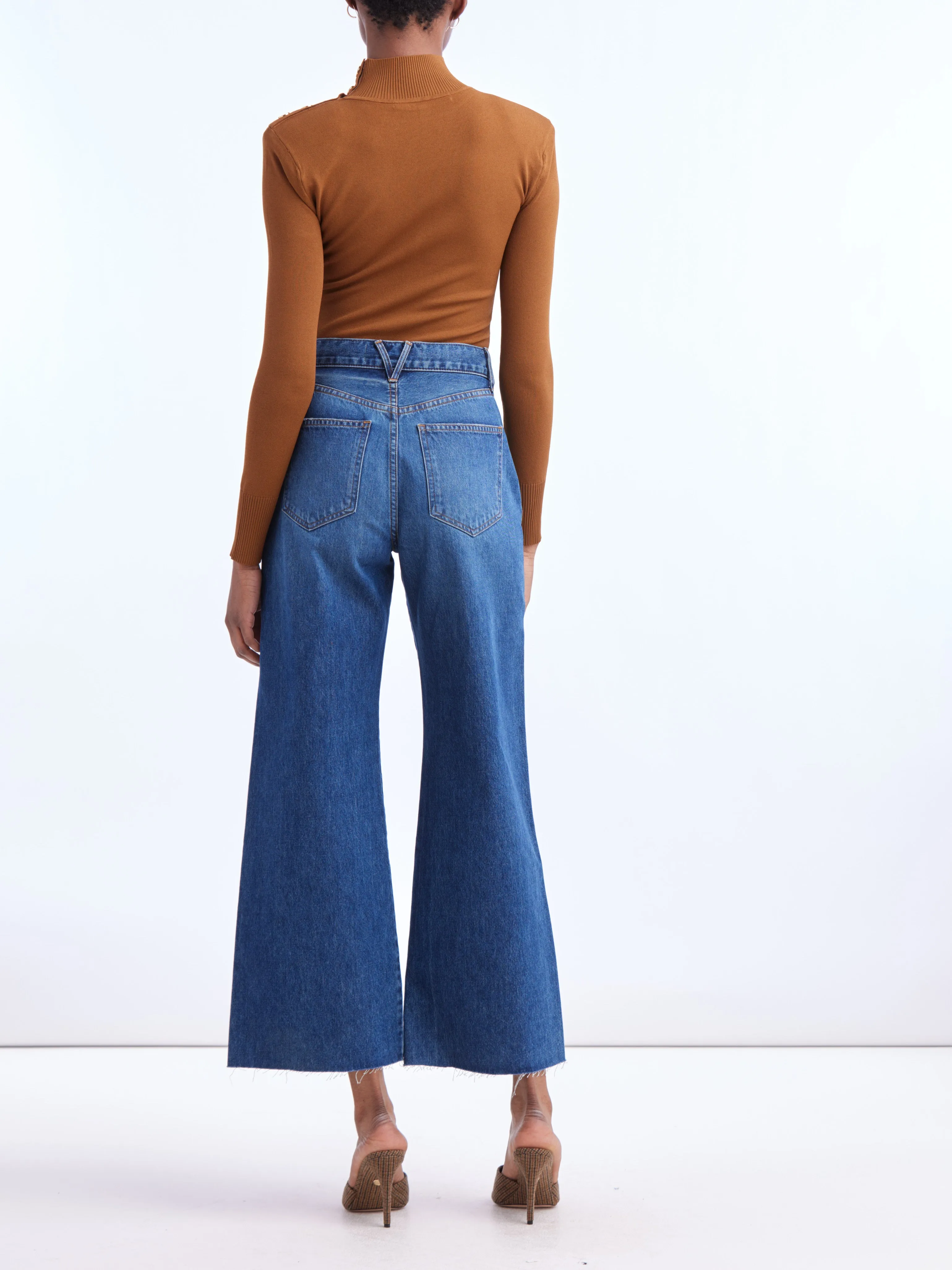 Veronica Beard - Taylor Cropped High Rise Wide Leg Pant - Bandit