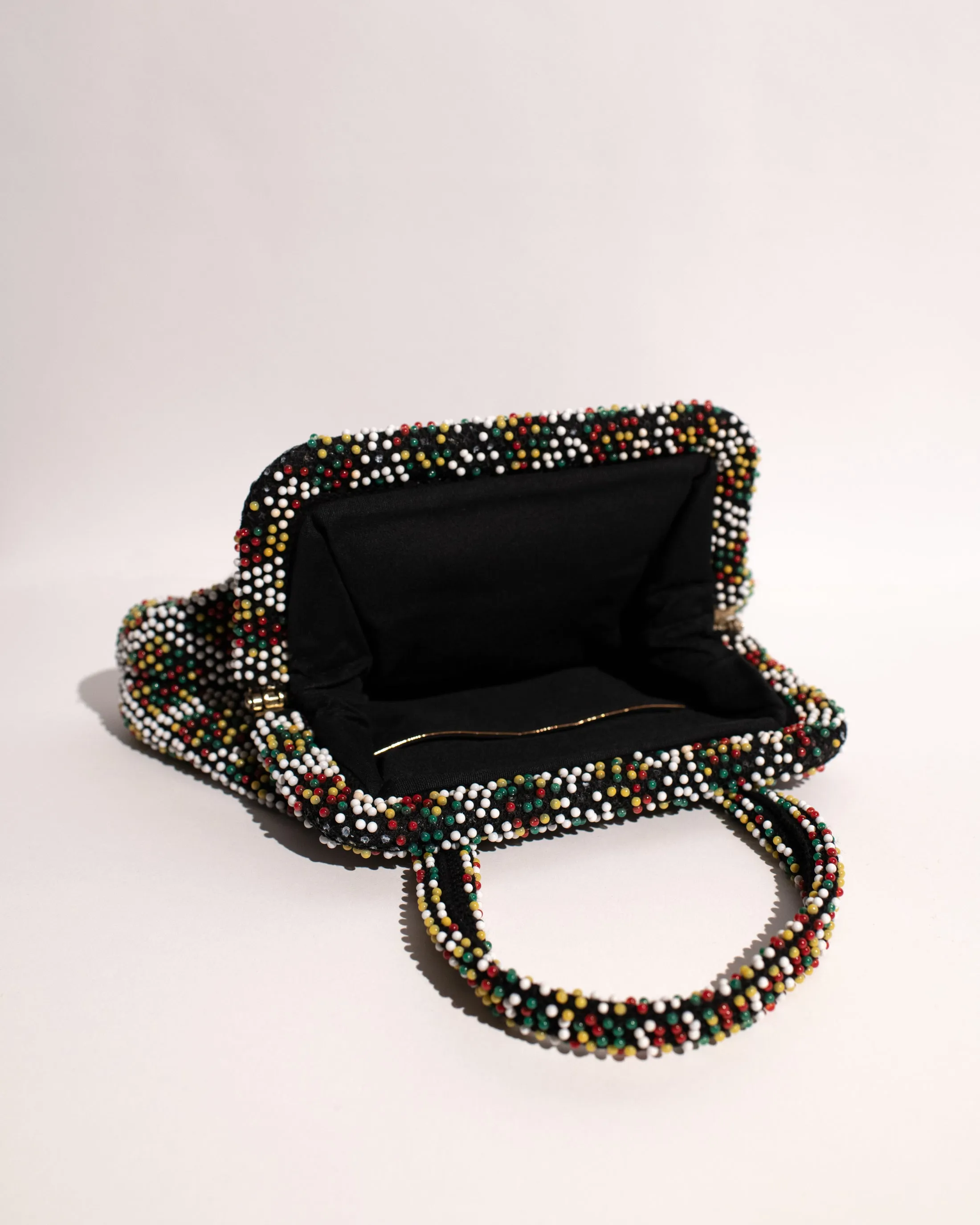 Vintage 1950 Geometric Bubble Bead Bag