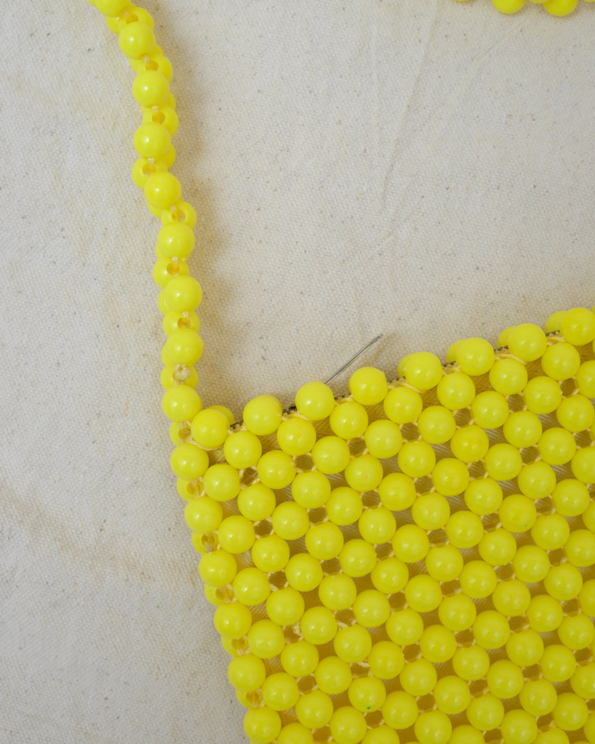 Vintage 1960 Yellow Beaded Bag