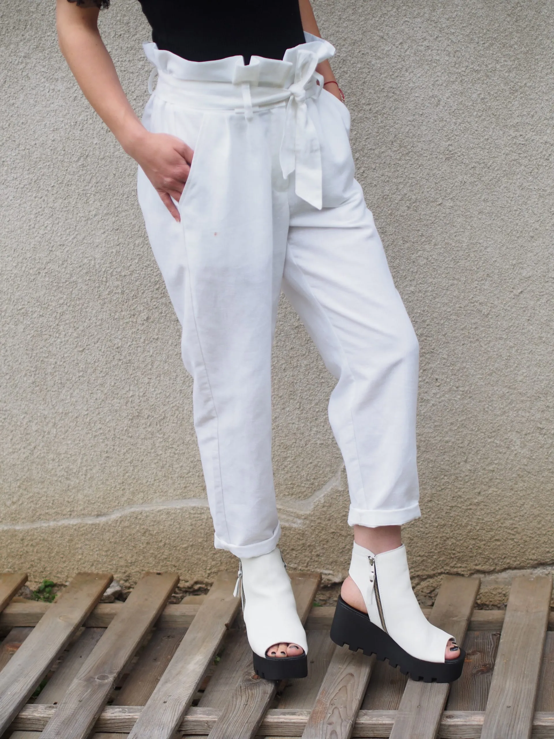 Women linen pants,White linen pants,Wide leg linen pants,Palazzo linen pants