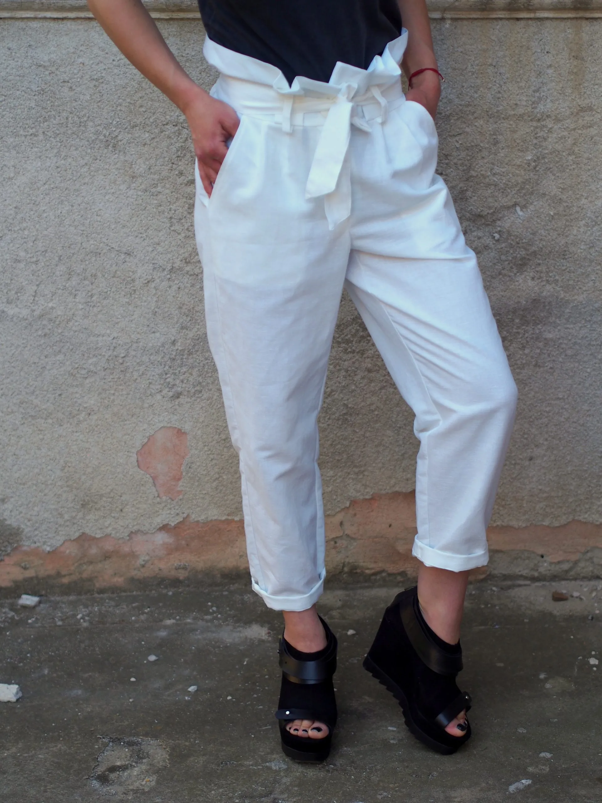 Women linen pants,White linen pants,Wide leg linen pants,Palazzo linen pants