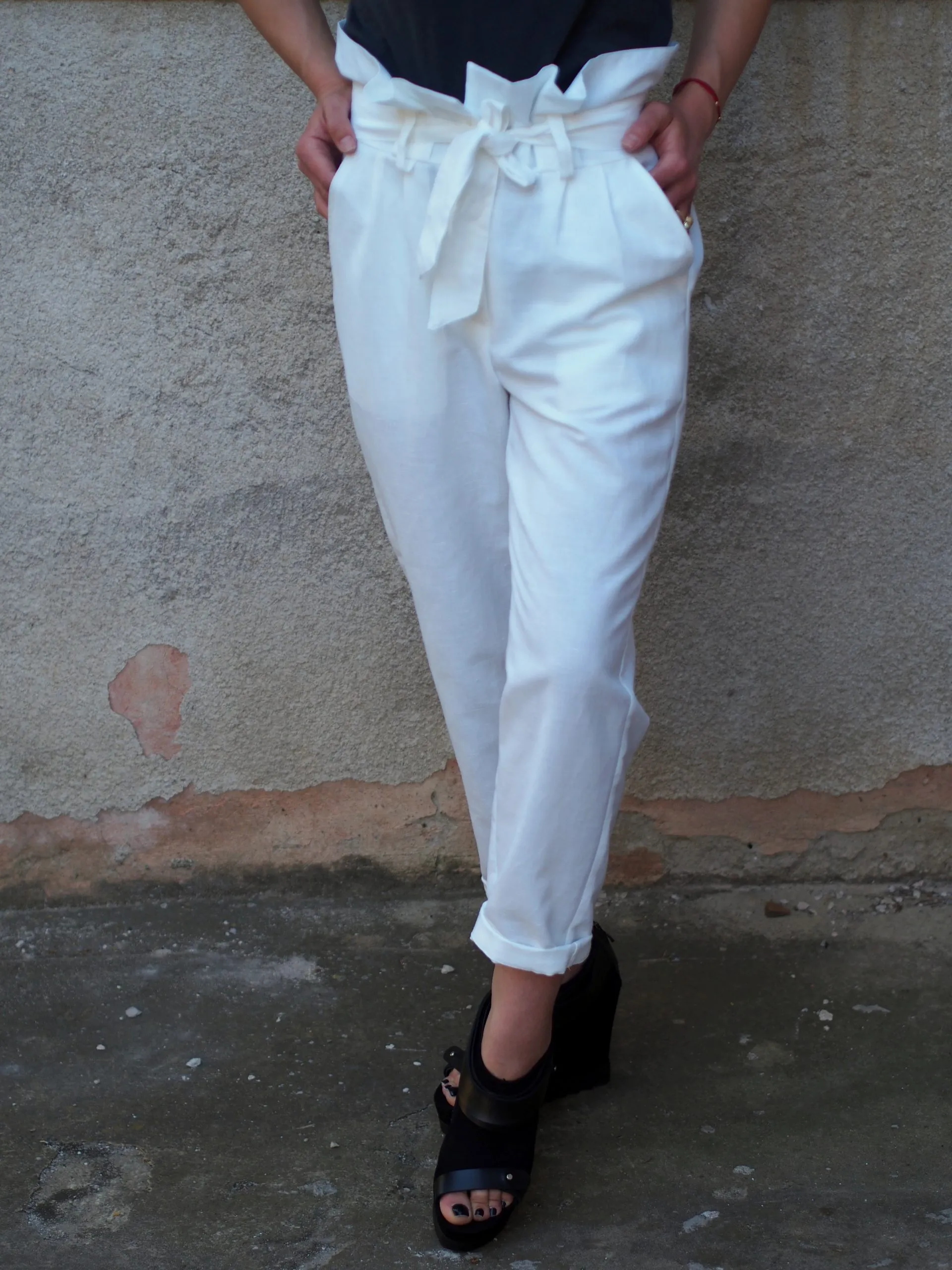 Women linen pants,White linen pants,Wide leg linen pants,Palazzo linen pants