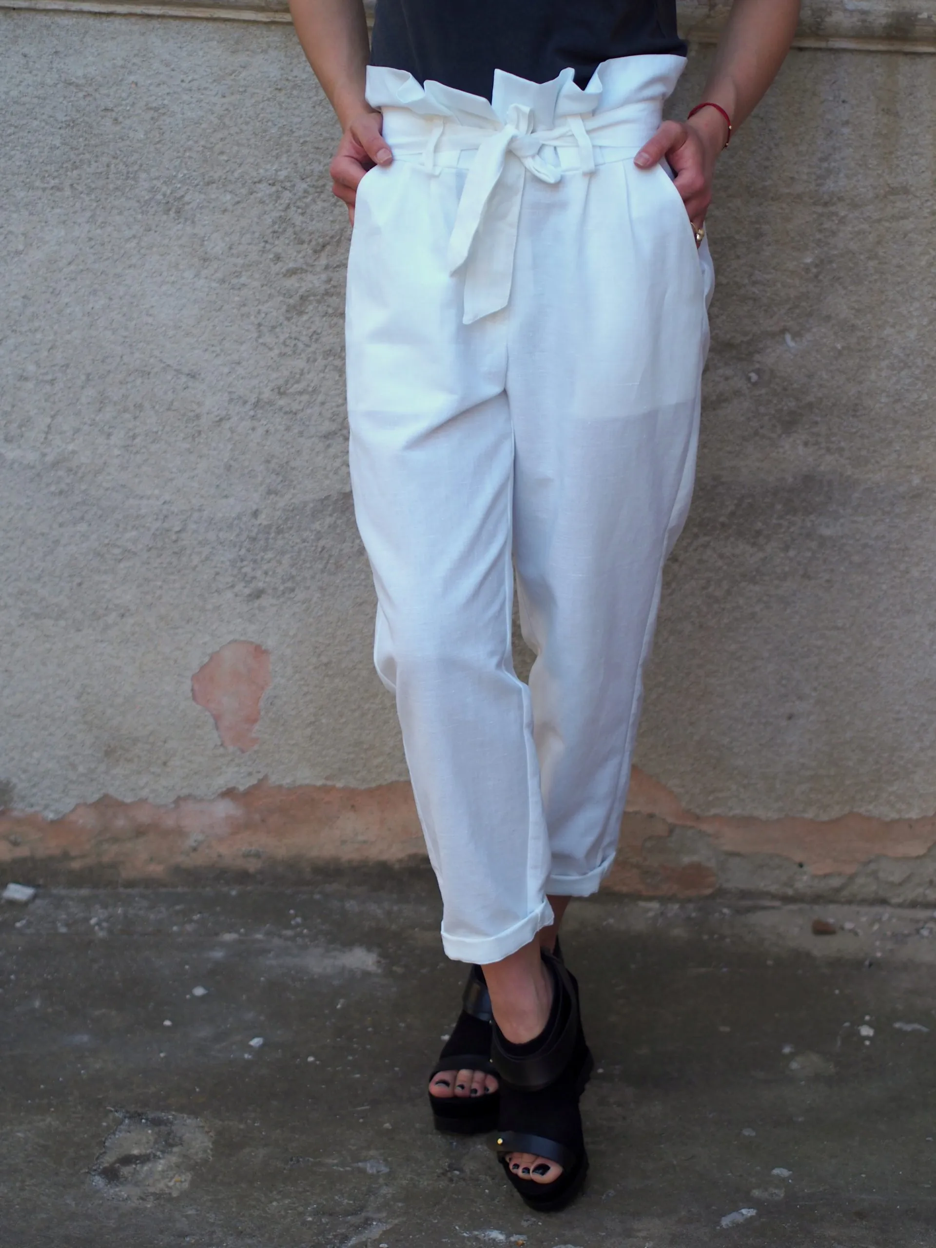 Women linen pants,White linen pants,Wide leg linen pants,Palazzo linen pants