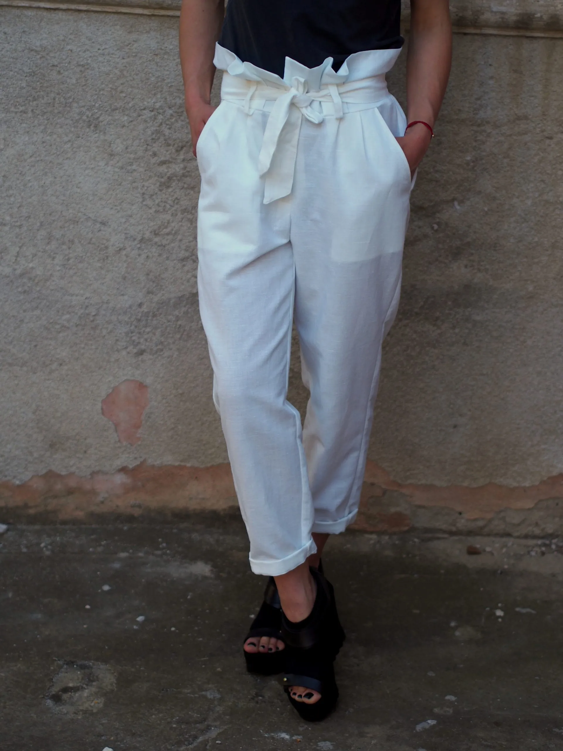 Women linen pants,White linen pants,Wide leg linen pants,Palazzo linen pants