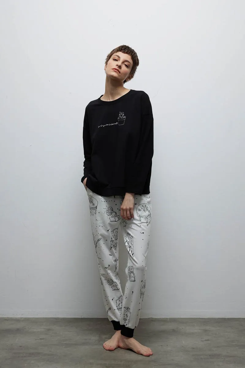 Women's Cotton Long Sleeve Pajamas Set