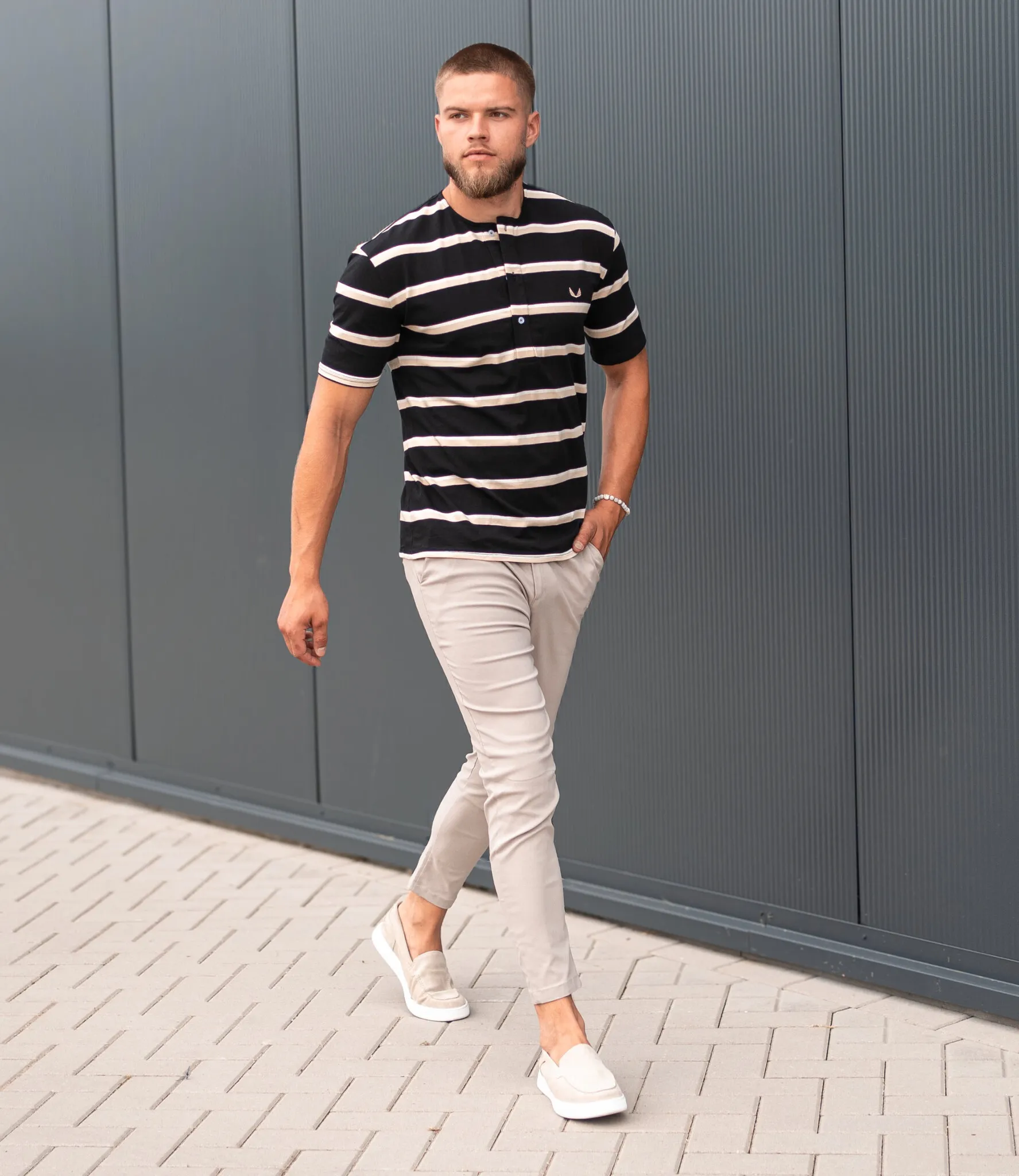 Zumo Oversized T-shirts BUXTON-3-STRIPE BlackSandCream